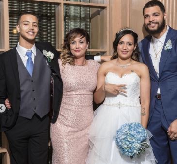 Heather Kilgore with her son Mike Evans and daughter Mikia Evans